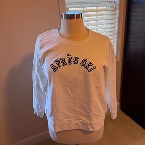 J. Crew Apre Ski White Crewneck sweatshirt